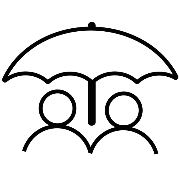 to personer under en paraply ikon