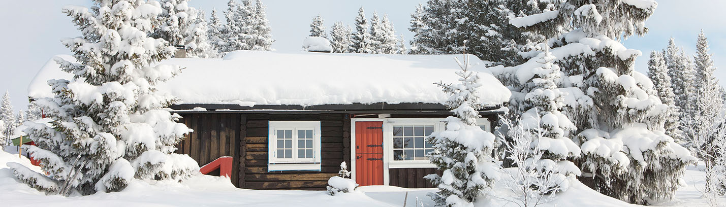 Snødekt hytte